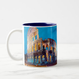 Caneca De Café Em Dois Tons ldp COLOSSEUM Roma - à noite -
