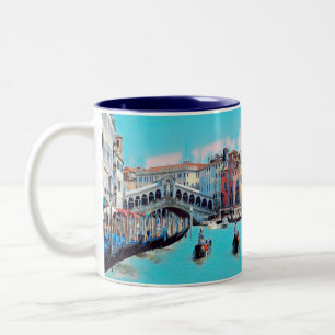 Caneca De Café Em Dois Tons ldp VENICE - gondolas - rialto -