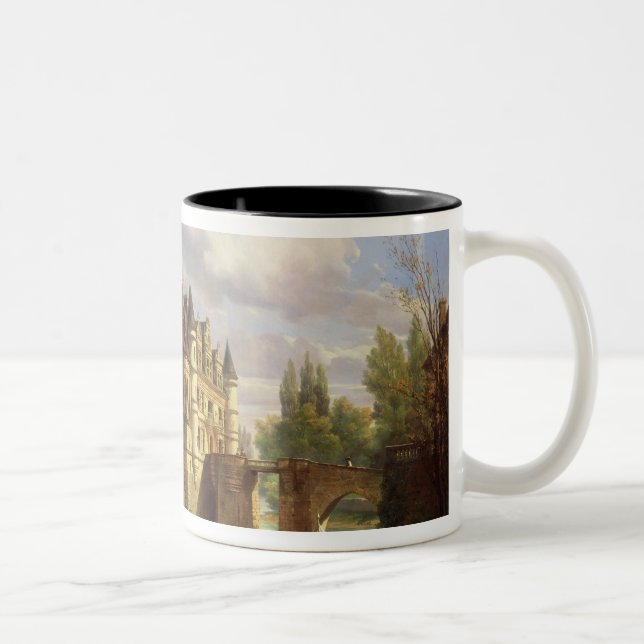 Caneca De Café Em Dois Tons Le Castelo de Chenonceau, 1843 (óleo em canvas) (Direita)
