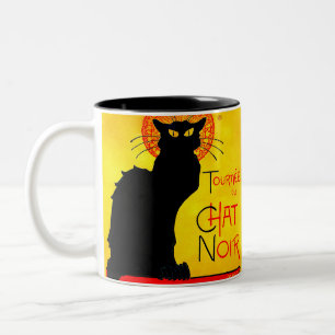 Caneca De Café Em Dois Tons Le Chat Noir Vintage