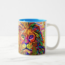 Caneca De Café Em Dois Tons Leão
