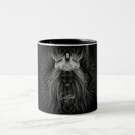 Caneca De Café Em Dois Tons Leão com Monograma Coroa