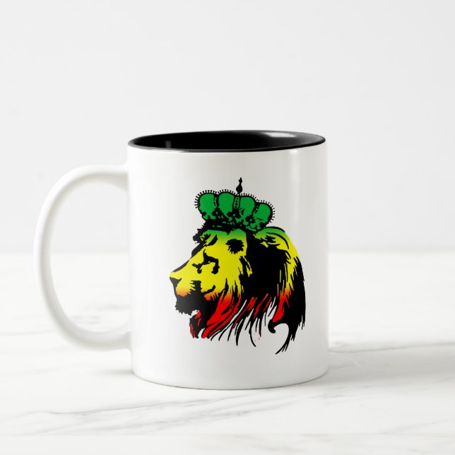 Caneca De Café Em Dois Tons Leão De Judah Rasta (Esquerda)