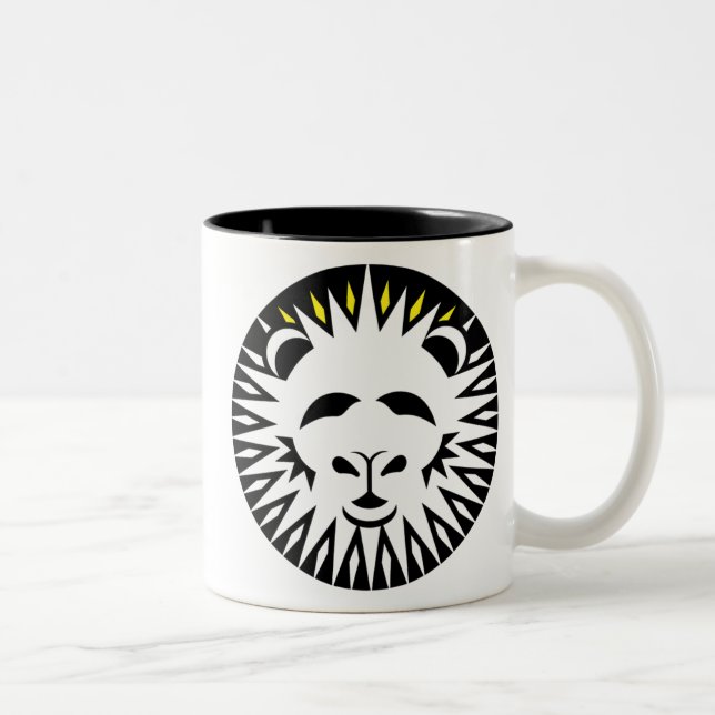 Caneca De Café Em Dois Tons Leão de Leão Gráfico (Direita)