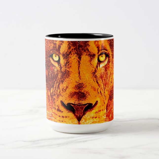 Caneca De Café Em Dois Tons Leão De Queima (Centro)