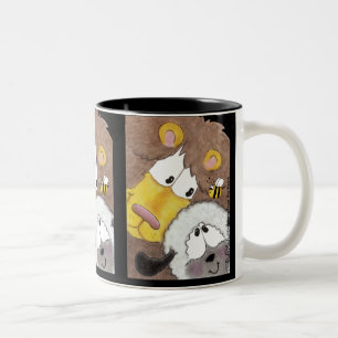 Caneca De Café Em Dois Tons Leão e lâmpada para cima