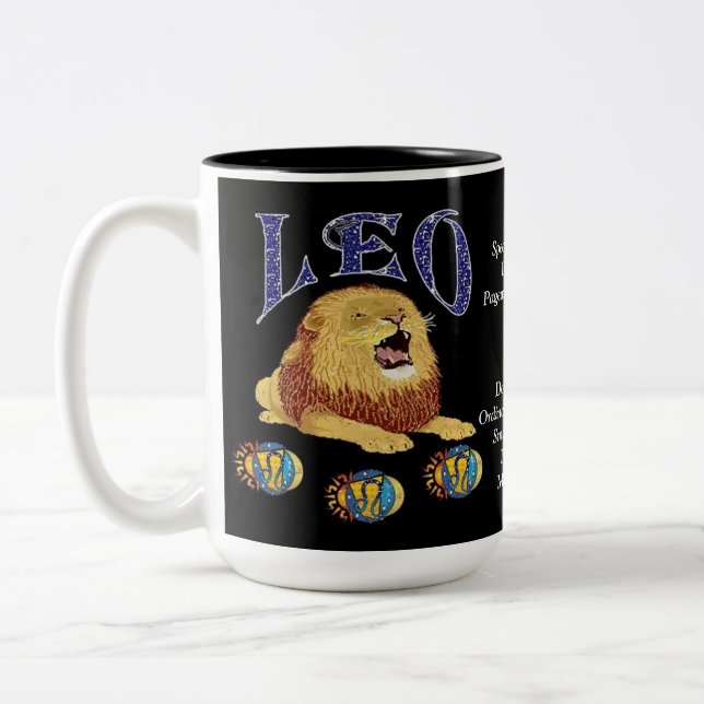 Caneca De Café Em Dois Tons Leão - Sinal de Nascimento Zodiac Mug (Esquerda)