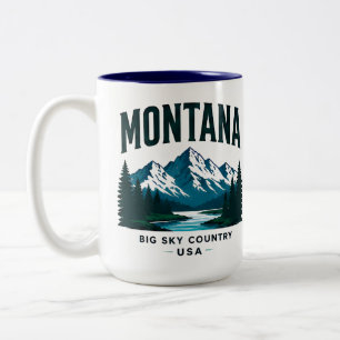 Caneca De Café Em Dois Tons Legado da Montanha de Montana