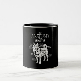 Caneca De Café Em Dois Tons Legal Akita Anatomy Clos Oferece Amantes De Cães