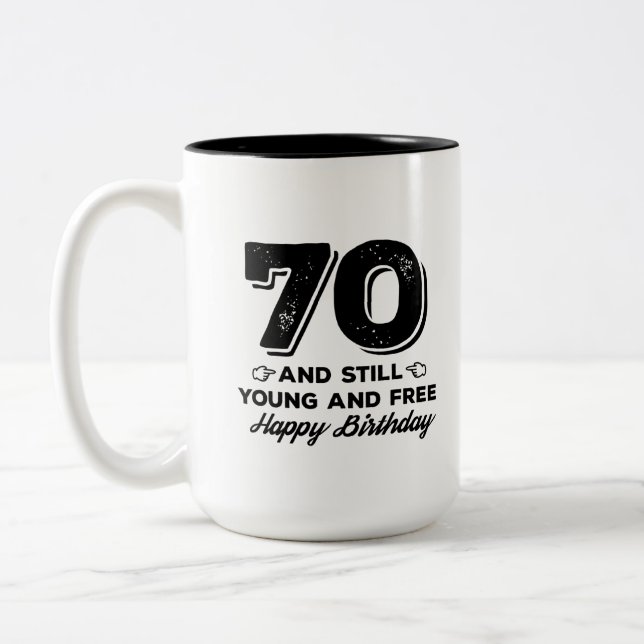 Caneca De Café Em Dois Tons legal citação de 70 (Esquerda)