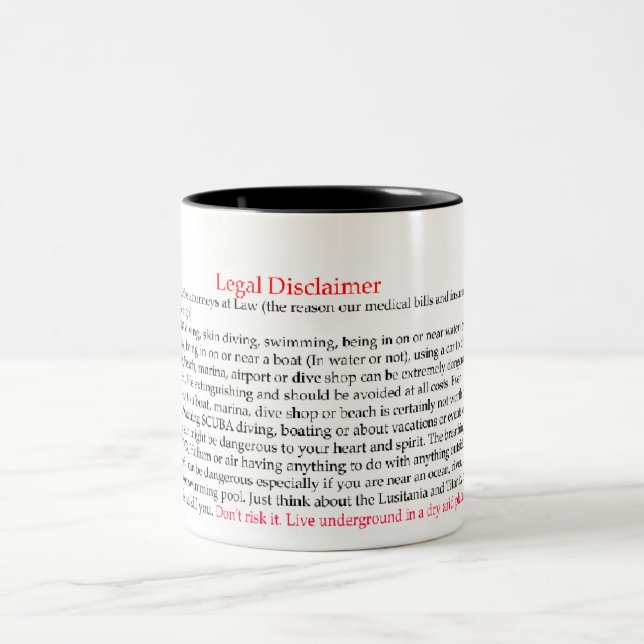 Caneca De Café Em Dois Tons Legal Disclaimer (Centro)