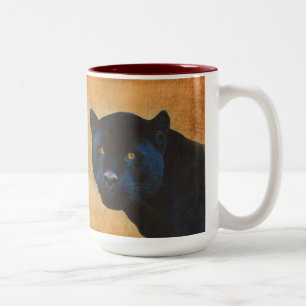 Caneca De Café Em Dois Tons Legal Jaguar Panther Selvagem Negro Grande Gato