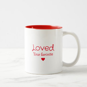 Caneca De Café Em Dois Tons Legal Simples Amada com Tipografia Cardíaca   Pres