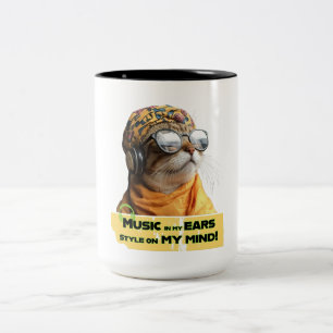 Caneca De Café Em Dois Tons Legal Vibes de Gato