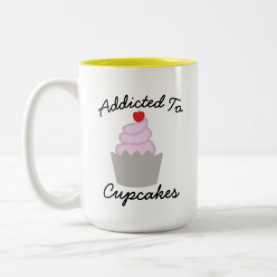 Caneca De Café Em Dois Tons Legal viciado em Cupcakes doce Bolo de Sobremesa