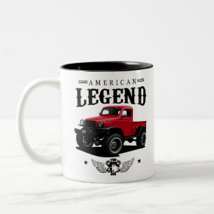 Caneca De Café Em Dois Tons Legenda Americana Dos Caminhões De 1942