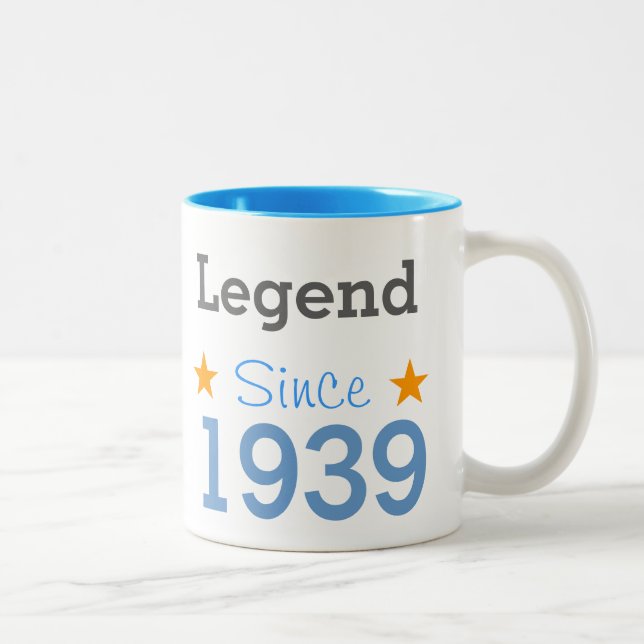 Caneca De Café Em Dois Tons Legenda Desde 1939 (Direita)