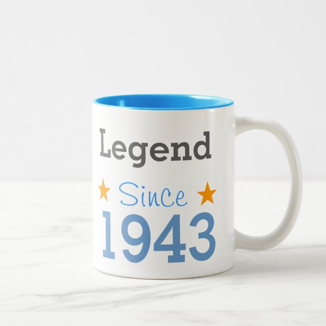 Caneca De Café Em Dois Tons Legenda Desde 1943 (Direita)