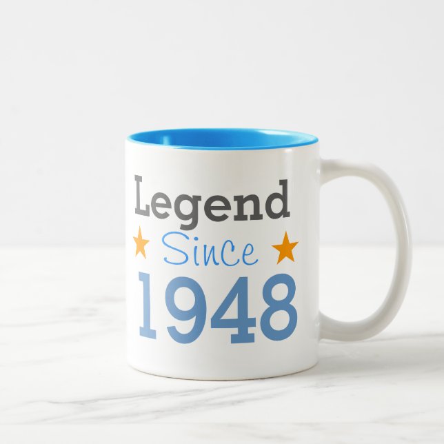 Caneca De Café Em Dois Tons Legenda Desde 1948 (Direita)