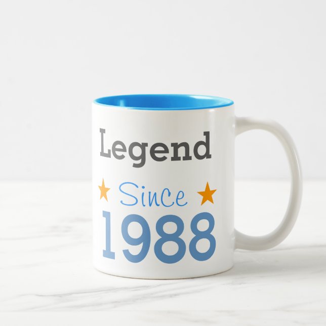 Caneca De Café Em Dois Tons Legenda Desde 1988 (Direita)