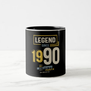 Caneca De Café Em Dois Tons Legenda desde 1990 33º aniversário