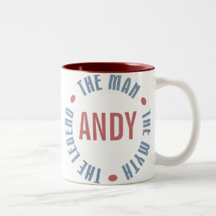 Caneca De Café Em Dois Tons Legenda do mito do homem de Andy customizável