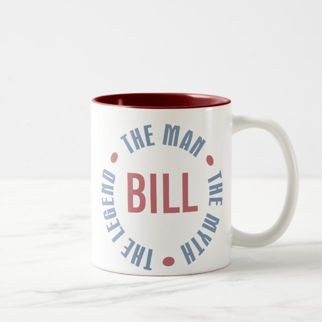 Caneca De Café Em Dois Tons Legenda do mito do homem de Bill customizável (Direita)