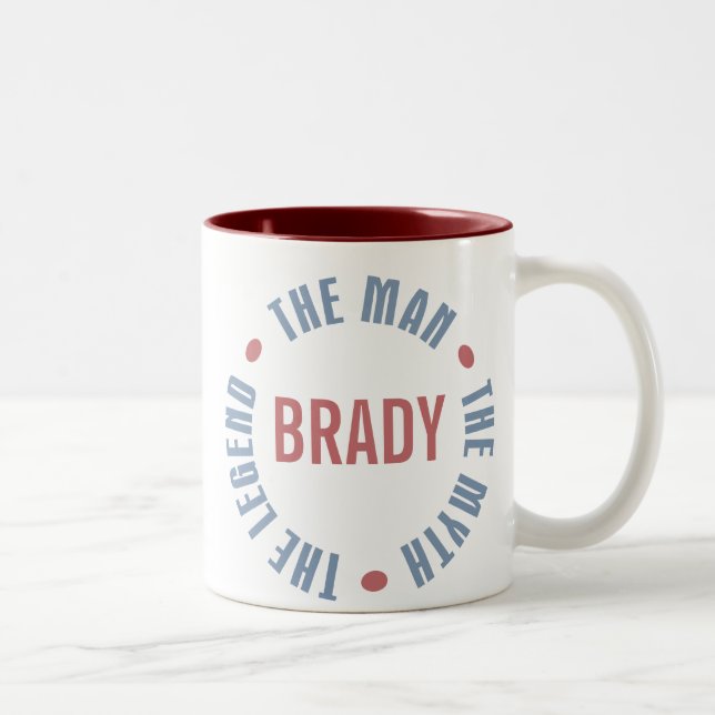 Caneca De Café Em Dois Tons Legenda do mito do homem de Brady customizável (Direita)