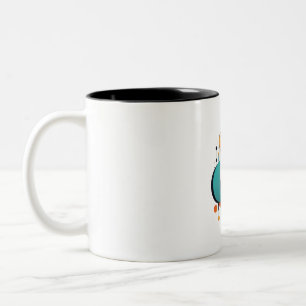 Caneca De Café Em Dois Tons Legenda Geométrica