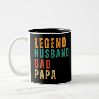 Caneca De Café Em Dois Tons legenda marido pai papa retro