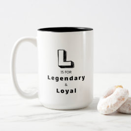 Caneca De Café Em Dois Tons Legendário e Leal L - Louvor de Luxo Personalizado