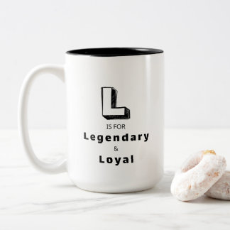 Caneca De Café Em Dois Tons Legendário e Leal L - Louvor de Luxo Personalizado