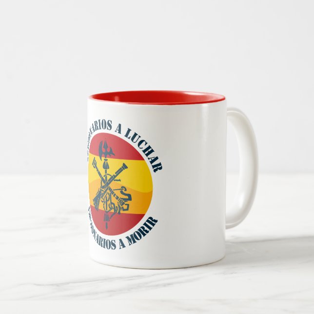 Caneca De Café Em Dois Tons Legionários a luchar (Frente Esquerda)