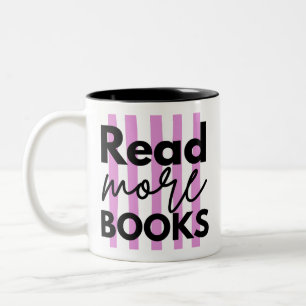 Caneca De Café Em Dois Tons Leia Mais Livros