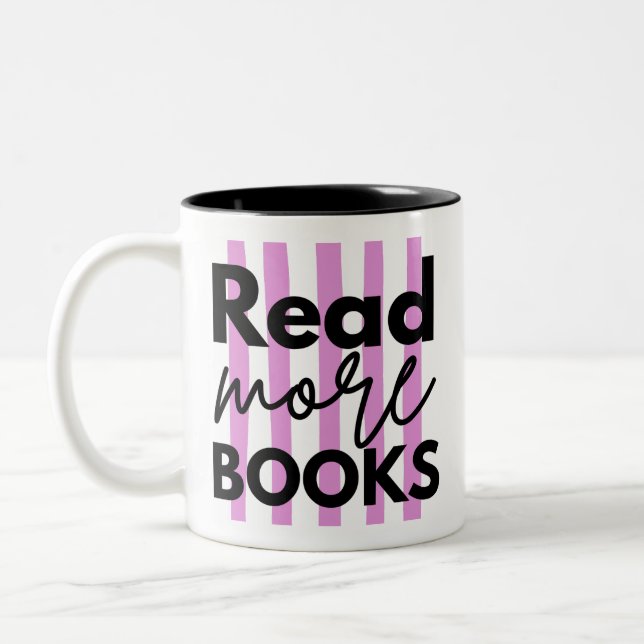 Caneca De Café Em Dois Tons Leia Mais Livros (Esquerda)