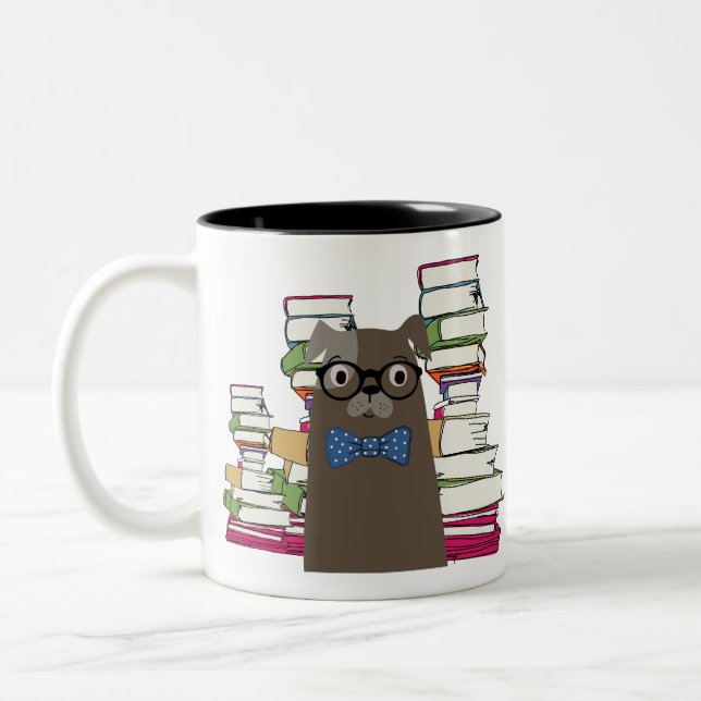 Caneca De Café Em Dois Tons Leia o cachorro da sala (Esquerda)