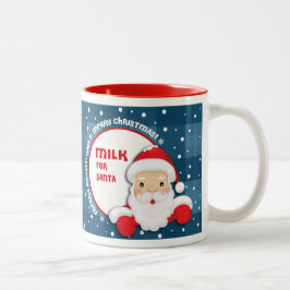 Caneca De Café Em Dois Tons Leite para Papai Noel. Presente de Natal