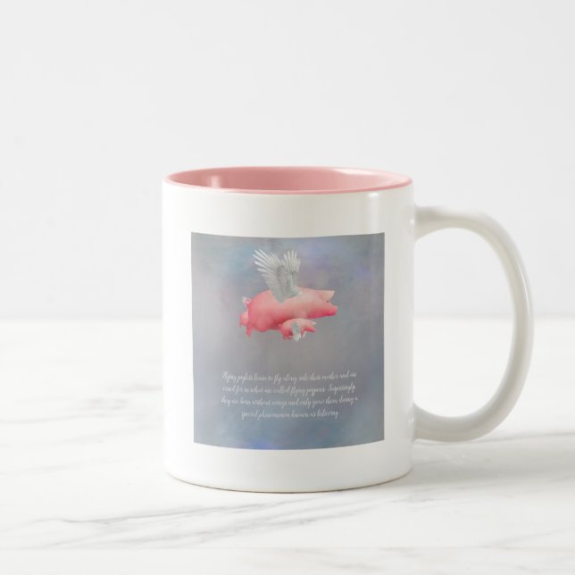 Caneca De Café Em Dois Tons Leitões voadores (Direita)