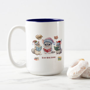 Caneca De Café Em Dois Tons Leitura de livros Mug