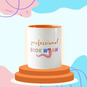 Caneca De Café Em Dois Tons Leitura de worm Retro-Bookworm peronalizada