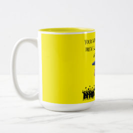 Caneca De Café Em Dois Tons lema de graduação de Einstein amarelo