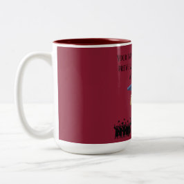 Caneca De Café Em Dois Tons lema de graduação de Einstein grená
