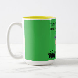 Caneca De Café Em Dois Tons lema de graduação de Einstein verde kelly