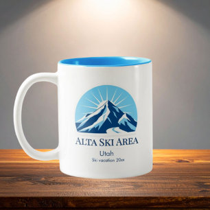 Caneca De Café Em Dois Tons lembrança da área de esqui Alta Utah