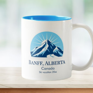 Caneca De Café Em Dois Tons Lembrança da estação de esqui de Banff Alberta Can