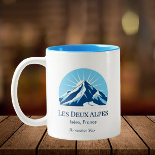 Caneca De Café Em Dois Tons Lembrança da estação de esqui Les Deux Alpes, Isèr