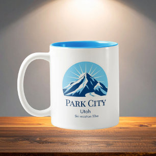 Caneca De Café Em Dois Tons Lembrança da estação de esqui Park City Utah
