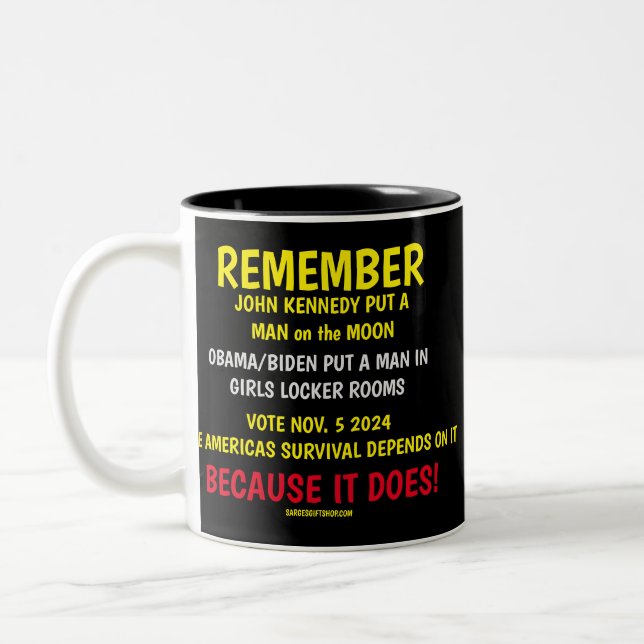 CANECA DE CAFÉ EM DOIS TONS LEMBRE-SE DE VOTAR (Esquerda)
