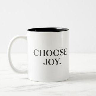 Caneca De Café Em Dois Tons Lembrete Diário "Escolher Joy" Design Tumg Clássic