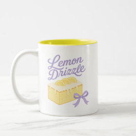 Caneca De Café Em Dois Tons Lemon Drizzle - Design de Sobremesa Pastel Coquete